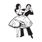HBDA logo, a dancing couple